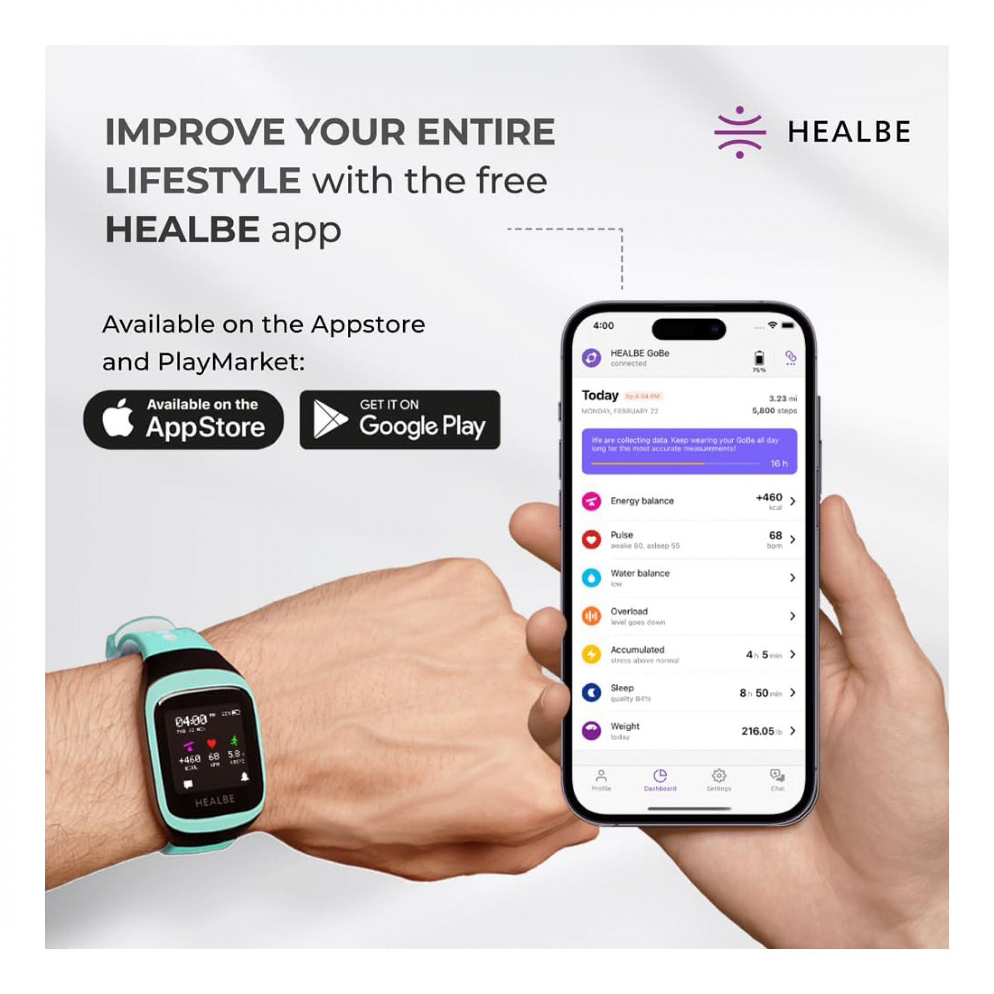 Фітнес-браслет HEALBE GoBe3 Green